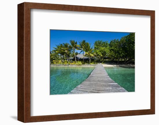 Wooden Pier on Aore Islet before Espiritu Santo Island, Vanuatu, South Pacific-Michael Runkel-Framed Photographic Print