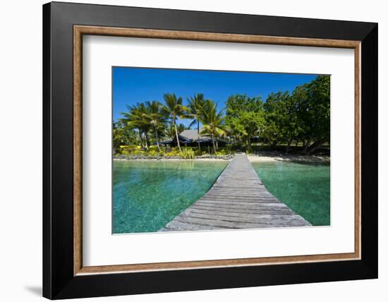 Wooden Pier on Aore Islet before Espiritu Santo Island, Vanuatu, South Pacific-Michael Runkel-Framed Photographic Print