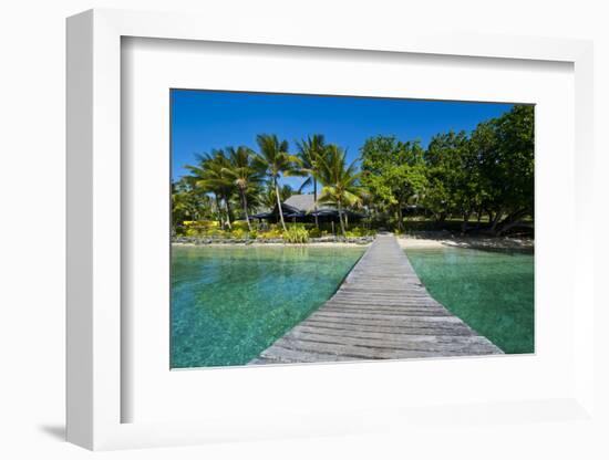 Wooden Pier on Aore Islet before Espiritu Santo Island, Vanuatu, South Pacific-Michael Runkel-Framed Photographic Print