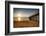 Wooden Pier Perspective at Sunset, Keansburg, New Jersey, USA-George Oze-Framed Photographic Print