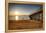 Wooden Pier Perspective at Sunset, Keansburg, New Jersey, USA-George Oze-Framed Premier Image Canvas