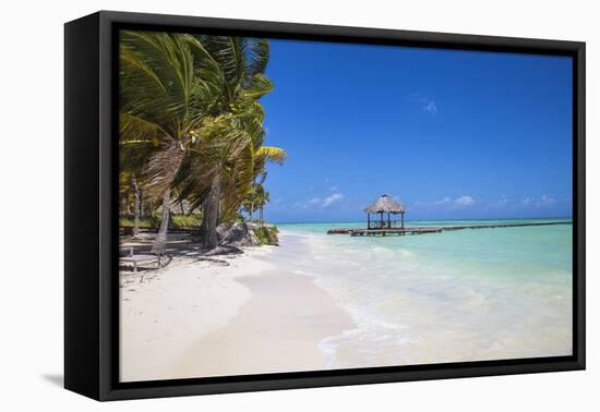 Wooden Red Jetty, Playa El Paso, Cayo Guillermo, Jardines Del Rey, Ciego De Avila Province-Jane Sweeney-Framed Premier Image Canvas