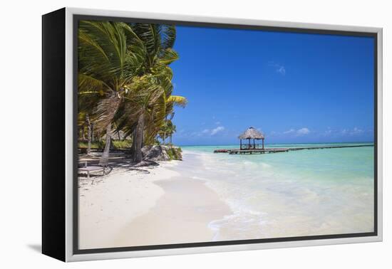 Wooden Red Jetty, Playa El Paso, Cayo Guillermo, Jardines Del Rey, Ciego De Avila Province-Jane Sweeney-Framed Premier Image Canvas