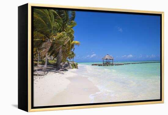 Wooden Red Jetty, Playa El Paso, Cayo Guillermo, Jardines Del Rey, Ciego De Avila Province-Jane Sweeney-Framed Premier Image Canvas