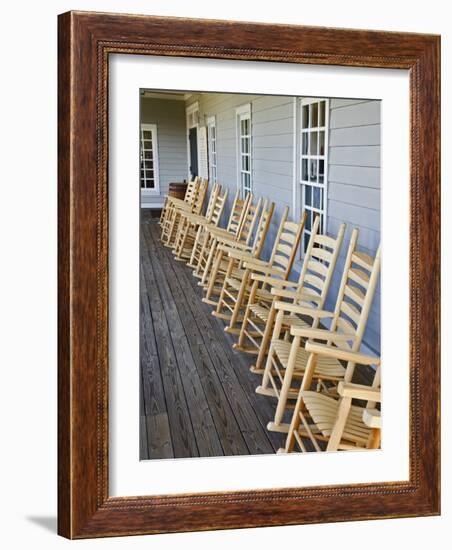 Wooden Rocking Chairs, Labrot & Graham Distillery, Kentucky, USA-Adam Jones-Framed Photographic Print