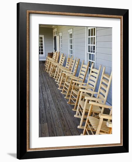 Wooden Rocking Chairs, Labrot & Graham Distillery, Kentucky, USA-Adam Jones-Framed Photographic Print