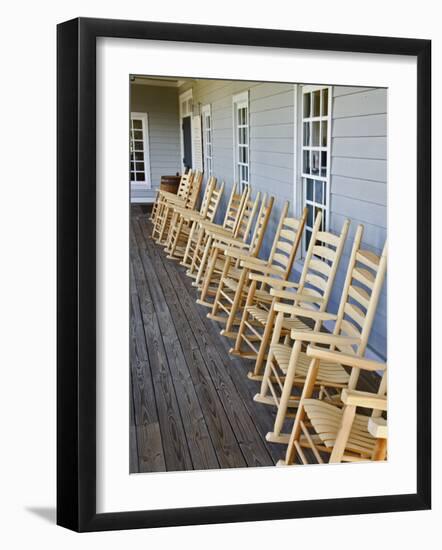 Wooden Rocking Chairs, Labrot & Graham Distillery, Kentucky, USA-Adam Jones-Framed Photographic Print