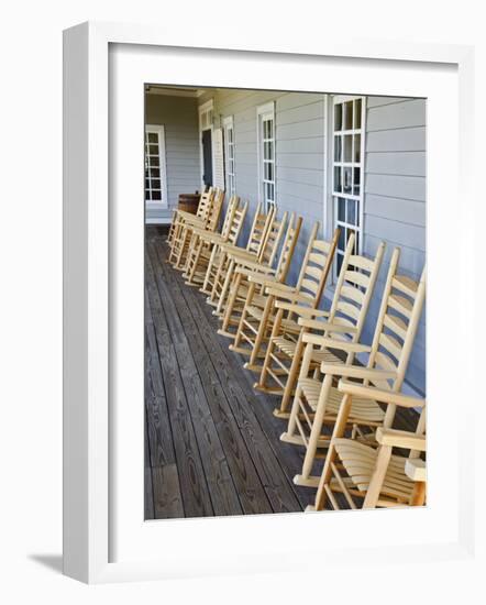 Wooden Rocking Chairs, Labrot & Graham Distillery, Kentucky, USA-Adam Jones-Framed Photographic Print