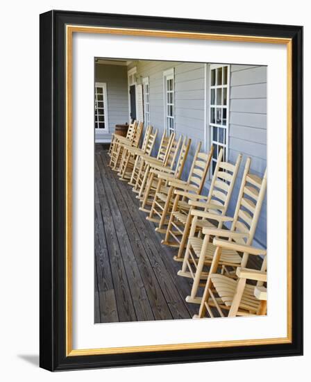 Wooden Rocking Chairs, Labrot & Graham Distillery, Kentucky, USA-Adam Jones-Framed Photographic Print