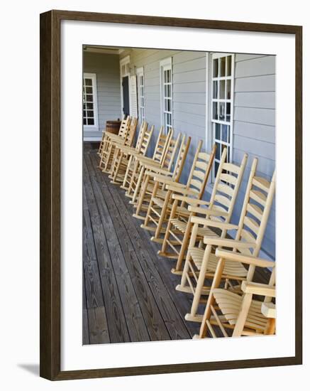 Wooden Rocking Chairs, Labrot & Graham Distillery, Kentucky, USA-Adam Jones-Framed Photographic Print