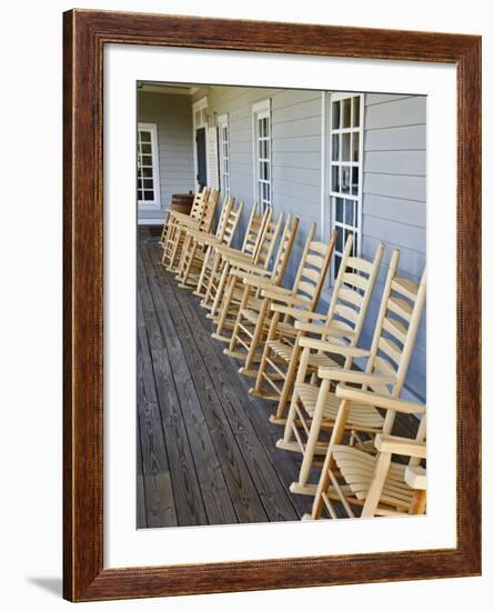 Wooden Rocking Chairs, Labrot & Graham Distillery, Kentucky, USA-Adam Jones-Framed Photographic Print