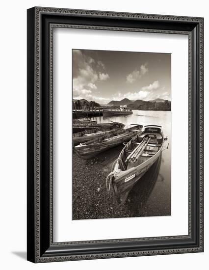 Wooden Rowing Boats on Derwent Water, Keswick, Lake District, Cumbria, England. Autumn-Adam Burton-Framed Photographic Print