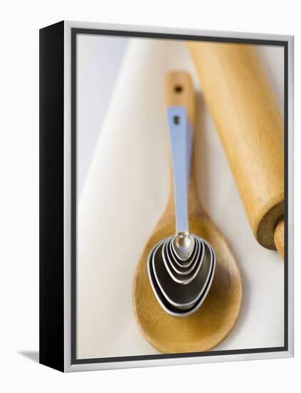 Wooden Spoon, Measuring Spoons and Rolling Pin-Greg Elms-Framed Premier Image Canvas