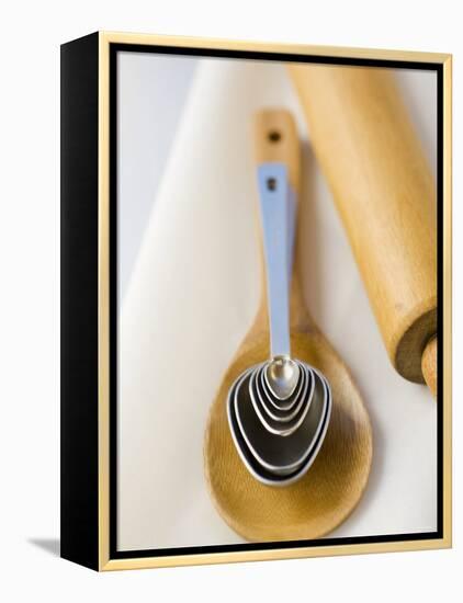 Wooden Spoon, Measuring Spoons and Rolling Pin-Greg Elms-Framed Premier Image Canvas