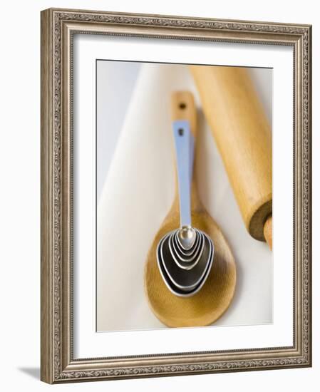 Wooden Spoon, Measuring Spoons and Rolling Pin-Greg Elms-Framed Photographic Print