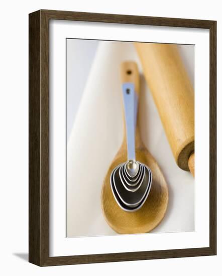 Wooden Spoon, Measuring Spoons and Rolling Pin-Greg Elms-Framed Photographic Print