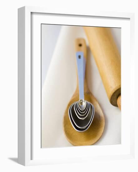 Wooden Spoon, Measuring Spoons and Rolling Pin-Greg Elms-Framed Photographic Print