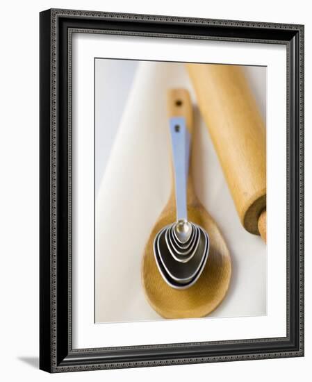 Wooden Spoon, Measuring Spoons and Rolling Pin-Greg Elms-Framed Photographic Print