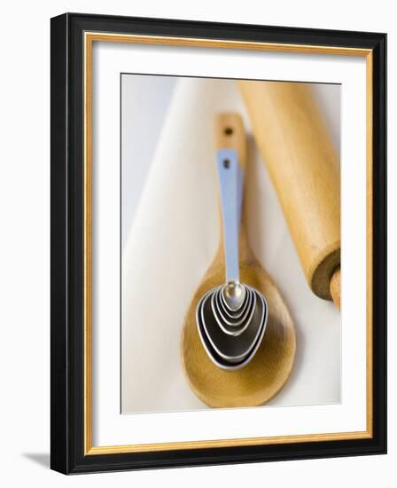 Wooden Spoon, Measuring Spoons and Rolling Pin-Greg Elms-Framed Photographic Print