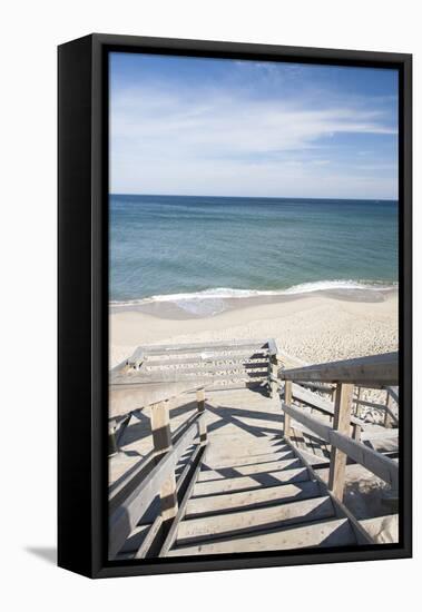 Wooden Steps at Nauset Light Beach in Cape Cod, Boston, Usa-null-Framed Premier Image Canvas