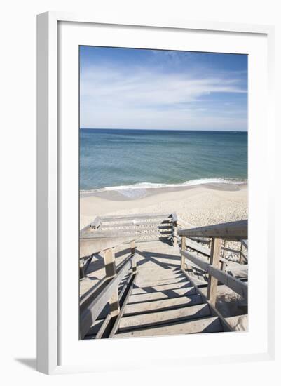 Wooden Steps at Nauset Light Beach in Cape Cod, Boston, Usa-null-Framed Photographic Print