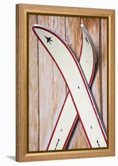 Wooden Wall, Skis-Rainer Mirau-Framed Premier Image Canvas