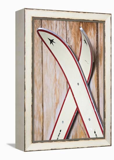 Wooden Wall, Skis-Rainer Mirau-Framed Premier Image Canvas