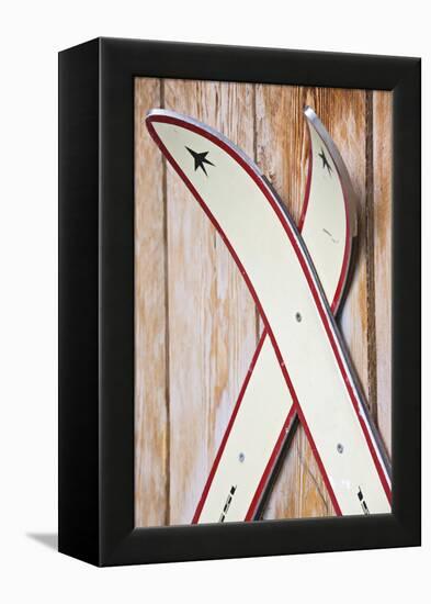 Wooden Wall, Skis-Rainer Mirau-Framed Premier Image Canvas