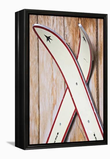 Wooden Wall, Skis-Rainer Mirau-Framed Premier Image Canvas