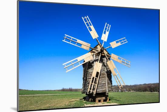 Wooden Windmill in Open-Air Museum Pirogovo, Ukraine-pavel klimenko-Mounted Photographic Print