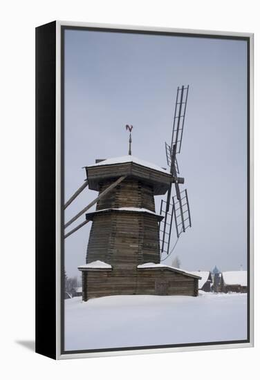 Wooden Windmill, Museum of Wooden Architecture and Peasant Life, Suzdal, Golden Ring, Russia-null-Framed Premier Image Canvas