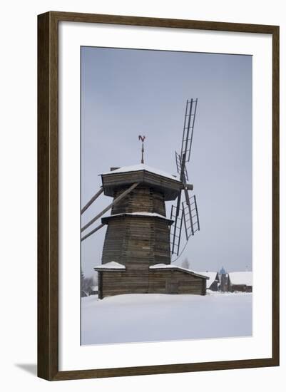 Wooden Windmill, Museum of Wooden Architecture and Peasant Life, Suzdal, Golden Ring, Russia-null-Framed Photographic Print