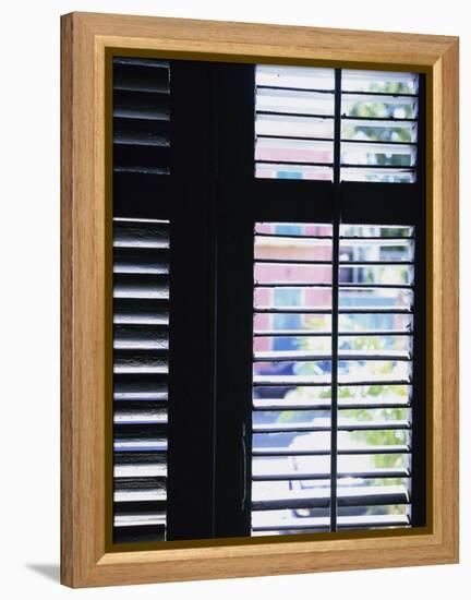 Wooden Window Shutters-null-Framed Premier Image Canvas