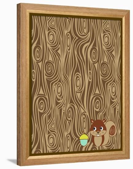 Woodgrain Squirrel-Joanne Paynter Design-Framed Premier Image Canvas