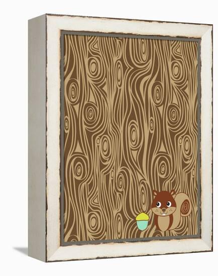 Woodgrain Squirrel-Joanne Paynter Design-Framed Premier Image Canvas