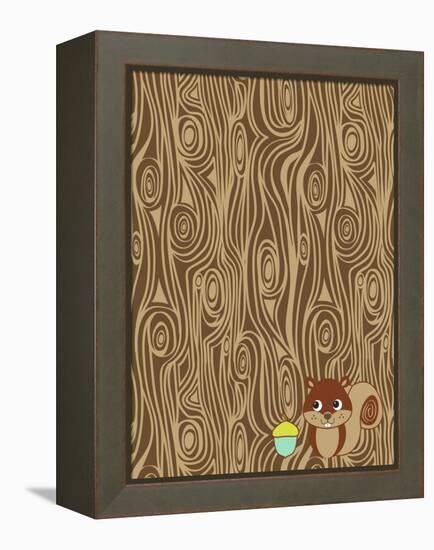 Woodgrain Squirrel-Joanne Paynter Design-Framed Premier Image Canvas