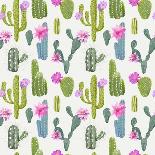 Vector Cactus Background. Seamless Pattern. Exotic Plant. Tropical.-woodhouse-Art Print