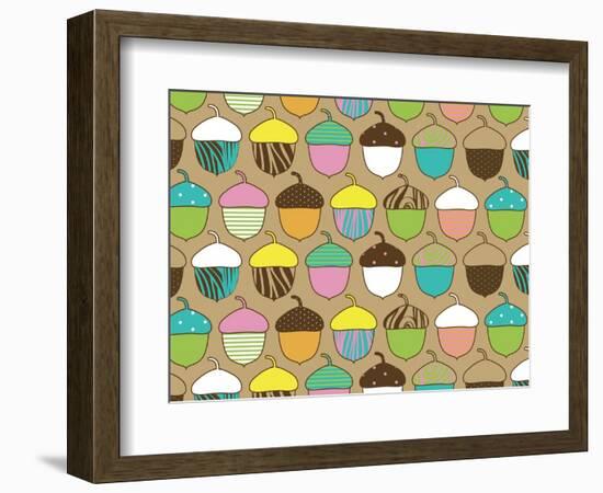 Woodland Acorns-Joanne Paynter Design-Framed Premium Giclee Print