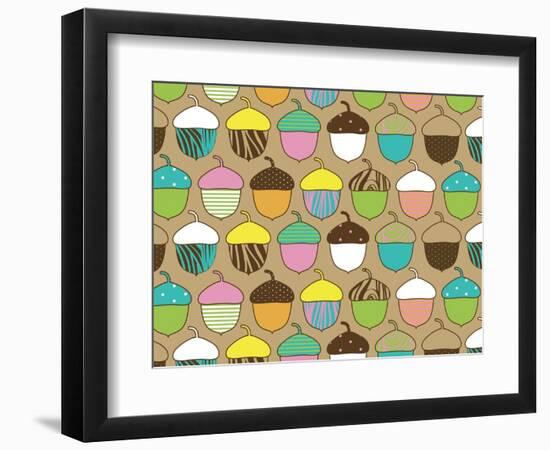 Woodland Acorns-Joanne Paynter Design-Framed Premium Giclee Print