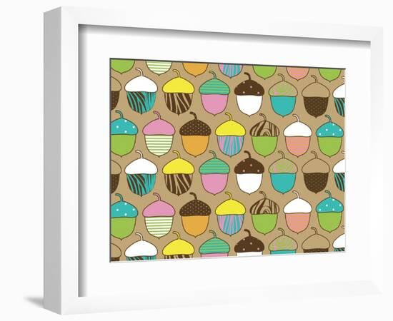 Woodland Acorns-Joanne Paynter Design-Framed Premium Giclee Print