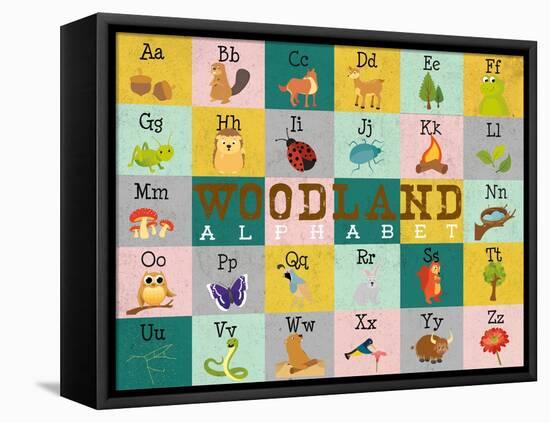 Woodland Alphabet (Horizontal)-Josefina-Framed Stretched Canvas