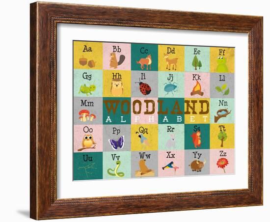 Woodland Alphabet (Horizontal)-Josefina-Framed Art Print