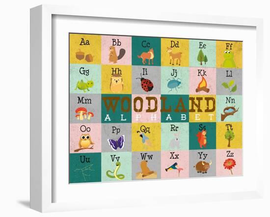 Woodland Alphabet (Horizontal)-Josefina-Framed Art Print