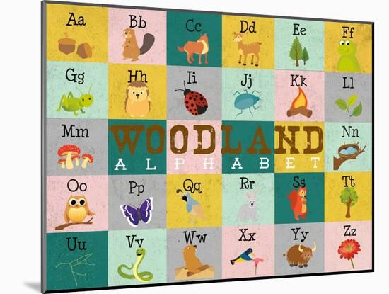 Woodland Alphabet (Horizontal)-Josefina-Mounted Art Print