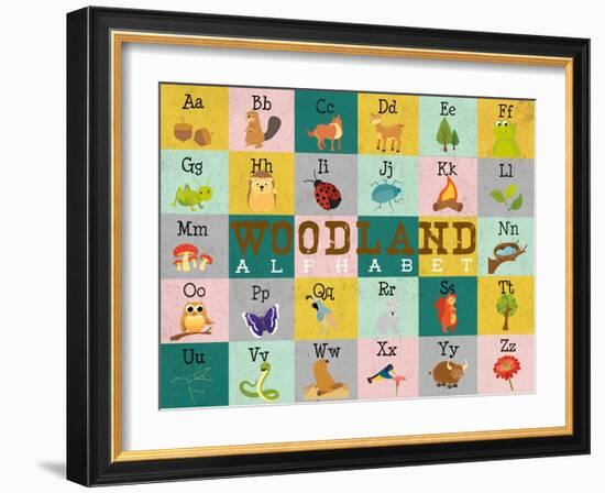 Woodland Alphabet (Horizontal)-Josefina-Framed Art Print