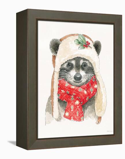 Woodland Animals III White Snowflakes-Beth Grove-Framed Stretched Canvas