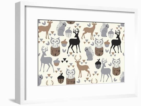 Woodland Birch Deer-Joanne Paynter Design-Framed Giclee Print