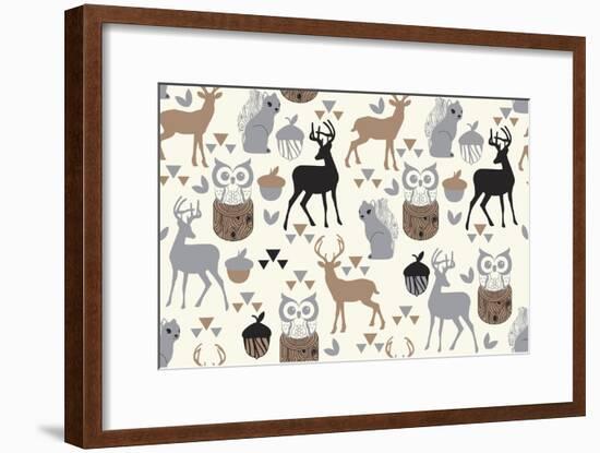 Woodland Birch Deer-Joanne Paynter Design-Framed Giclee Print