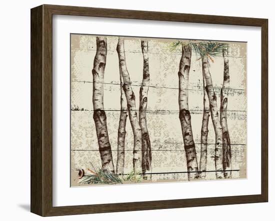 Woodland Birches-null-Framed Giclee Print