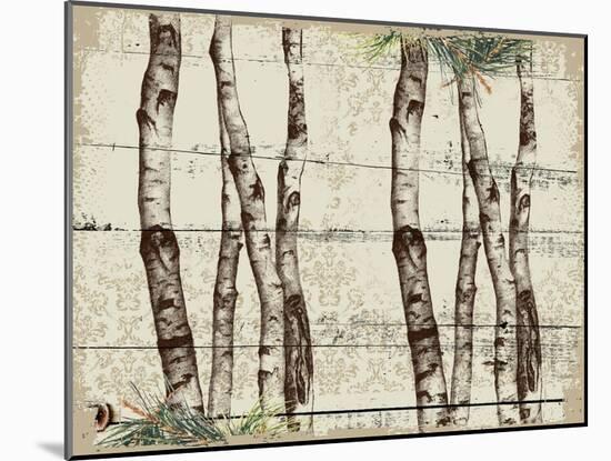 Woodland Birches-null-Mounted Giclee Print